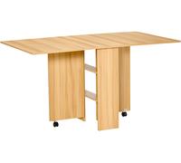 HOMCOM Tavolo da Pranzo Pieghevole e Moderno con Ripiano, Tavolo da Cucina e Sala da Pranzo, 140x80x74cm, Color Legno Aosom