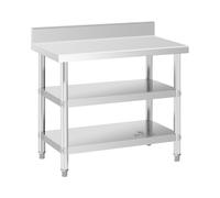 Tavolo in acciaio inox - ECO - 100 x 60 cm - 199 kg - Ripiano intermedio - Royal Catering RCAT-100/60-SPS3SH