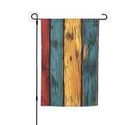 Tavolo in legno colorato con stampa versatile ed elegante bandiera da giardino per tutte le stagioni, decorazione per patio all'aperto ultimo intervento