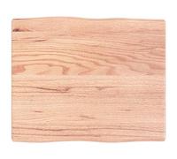 Tavolo in legno di quercia marrone chiaro, 60 x 50 x 4 cm, in legno massello trattato, design con bordi vivi, ricambio per tavolino da caffè, tavolo da pranzo, scrivania, piano di lavoro della cucina