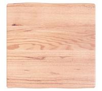 Tavolo in legno di quercia marrone chiaro, 60 x 60 x 6 cm, in legno massello trattato, design con bordo vivo, ricambio per tavolino da caffè, tavolo da pranzo, scrivania, piano di lavoro della cucina