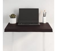 Tavolo in legno massello 60 x 50 x (2 - 4 cm, marrone scuro, bordo dell'albero, trattato, tavolo da scrivania fai da te, tavolo in legno per la casa