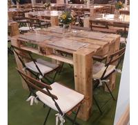 Tavolo in legno massello con Pallet Bancali EPAL arredamento 120x80 - smontato