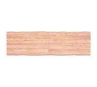 Tavolo in legno massello marrone chiaro, 140 x 40 x 26 cm, trattato con bordo vivo, piano di lavoro per cucina e sala da pranzo, design moderno