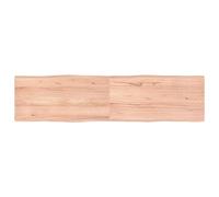 Tavolo in legno massello marrone chiaro, 160 x 40 x (24) cm, bordi grezzi, superficie di lavoro in legno trattato, durevole, tavolo da pranzo versatile per casa e ristorante
