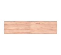 Tavolo in legno massello marrone chiaro 160 x 40 x (26) cm piano di lavoro cucina bordo vivo piano di lavoro durevole piano di cottura tavolo da pranzo rustico versatile mobili per la casa