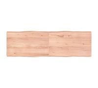 Tavolo in legno massello marrone chiaro, 160 x 50 x (2-6) cm, trattato, design con bordo vivo, tavolo da pranzo da cucina, piano di ricambio, superficie scrivania per uso domestico e ufficio.