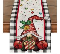 Tavolo in lino a quadri per le vacanze, per decorazioni natalizie, si adatta a tavoli da pranzo e altre superfici, ideale per feste e decorazioni stagionali (E)