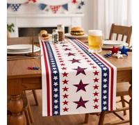 Tavolo in lino per RUNNER tema patriottico 185 x 35 cm materiale lino