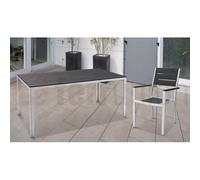 TAVOLO IN METALLO BIANCO E PVC STINTINO 156x78 CM. PAPILLON