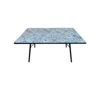 Tavolo In Mosaico Da Esterno 160x100 Cm In Acciaio Top In Ceramica Creta