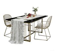 Tavolo in pizzo nero per runner con stecche dal design Heritage e dettagli floreali per lo styling della tavola in ambienti residenziali (bianco)