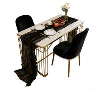Tavolo in pizzo nero per runner con stecche dal design Heritage e dettagli floreali per lo styling della tavola in ambienti residenziali (nero)