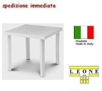 TAVOLO IN PLASTICA DA GIARDINO Cm79 X Cm79 H=Cm72 COLORE BIANCO mod FIGARO -