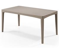 Tavolo giardino polipropilene effetto rattan cappuccino cm 160x90x74 da esterno