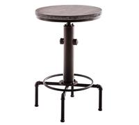 Tavolo Industriale Ferro E Legno Lumos I Tavolino Rotondo Ø 50 CM Rustico Regolabile In H 80-100 CM I Tavolo Idrante, Colore:bronzo