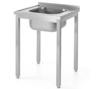 Tavolo inox con lavello 600x600 mm Hendi 811849