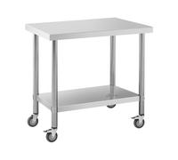 Tavolo inox con ruote - PREMIUM - 60 x 90 cm - 145 kg - Royal Catering RCAT-90/60-W