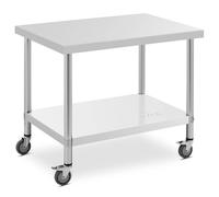 Tavolo inox con ruote professionale 70 x 100 cm 155 kg