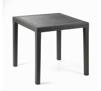 TAVOLO KING QUADRATO IN PLP EFFETTO RATTAN ANTRACITE 80X80 - IPAE-PROGARDEN