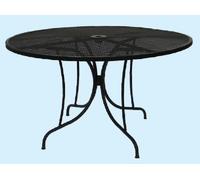 TAVOLO KIWI IN ACCIAIO PIANO GRIGLIATO FORO OMBRELLONE D.122X70H
