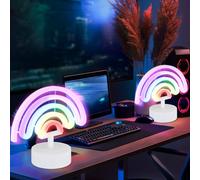 Tavolo Lampada Al Neon per Bambini Arcobaleno Decorazione Batteria LED 2er Set [EEK: Inaditato]