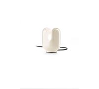 Tavolo Lampada IN Ceramica E27 20 CM Crema Cavo Interruttore Retrò Design a Mano