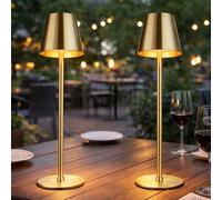 Tavolo Lampada per Esterni Touch Dimmer LED Batteria Ottone Höhenverstellbar 2er [EEK: F]