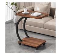 Tavolo laterale a forma di C ， Tavolo laterale del divano girevole 360 ° ， Tabelle laterali del divano che scivolano sotto ， altezza del tavolo sovrano regolabile ， archiviazione a doppio strato