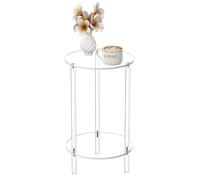 Tavolo laterale acrilico - Contemporaneo Clear End Desk, superfici rotonde compatte | Mobili sottili per camera da letto, soggiorno, decorazione per la casa, tavolo minimo, trasparente