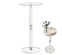 Tavolo laterale acrilico trasparente - proprietario di bevande rotonde, tavolo elegante elegante | Organizzatore di bevande leggero, mobili trasparenti minimalisti per il divano letto per uso domestic