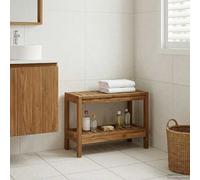 vidaXL Tavolino da Bagno Naturale 60 x 30 x 45 cm Legno di teak solido,