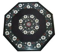 Tavolo Laterale In Marmo Da 18" Fatta A Mano Centro Decorazione Per La Casa