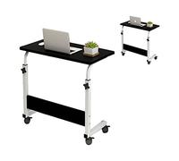 Tavolo Laterale, Tavolo a Fondo C Forma Telaio Metallico Il Comodino Sollevabile per Laptop per Divano Domestico (BLACK)