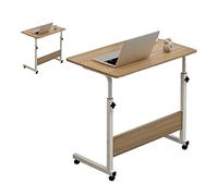 Tavolo Laterale, Tavolo a Fondo C Forma Telaio Metallico Il Comodino Sollevabile per Laptop per Divano Domestico (Colore noce)