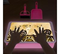 Tavolo leggero per bambini scatola leggera di sabbia pittura tavolo luce morbida per bambini prescolare, giocattoli di disegno in sabbia, kit di arte con mini scopa di sabbia e paletta regali per