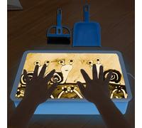 Tavolo leggero per bambini, scatola leggera per pittura a sabbia, tavolo leggero morbido per bambini in età prescolare, giocattoli da disegno in sabbia, kit di arte da disegno con sabbia mini scopa e