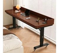 Tavolo Letto, Tavolino Servitore Regolabile con Ruote, Comodino Altezza Regolabile Tavolo da caffè Carrello in Legno Metallo per Soggiorno Camera da Letto Ufficio(120x50x70cm/47.2"x19.7"x27.5")