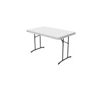 LIFETIME 92211 - Tavolo pieghevole bianco, piano 122 x 76 cm, altezza 74 cm, in HDPE, protezione UV, impermeabile, gambe pieghevoli in metallo, per interni ed esterni