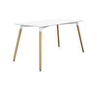 TAVOLO LIONE 120X80 CON PIANO IN ABS BIANCO E GAMBE IN LEGNO