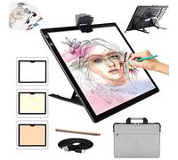 Tavolo luminoso A3 con custodia per il trasporto, senza fili, funzionamento a batteria, 3 colori dimmerabili e 6 livelli di luminosità, lavagna luminosa ricaricabile per pittura con diamanti, schizzi