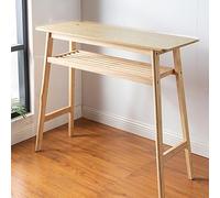 Tavolo lungo e stretto in roccia, struttura in metallo robusto, design salvaspazio per piccoli salotti e isole da cucina, finitura naturale, sgabello non incluso, perfetto per decorare la casa