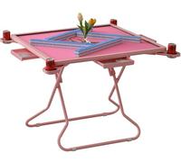 Tavolo Mahjong da pieghevole - Tavoli da gioco di carte da poker - da portatile rosa per 4 giocatori con cassetti per giocare a poker, domino e puzzle