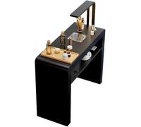 Tavolo manicure moderno, stazione tavolo unghie cassettiera mobile con aspiratore elettrico per polvere,Scrivania per onicotecnica Postazione di lavoro per nai(Size:100cm single table,Color:top wood)