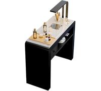 Tavolo manicure moderno, stazione tavolo unghie cassettiera mobile con aspiratore elettrico per polvere,Scrivania per onicotecnica Postazione di lavoro per nai(Size:140cm single table,Color:top marmo)