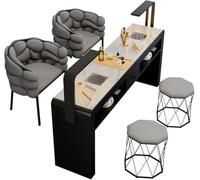 Tavolo manicure moderno, stazione tavolo unghie cassettiera mobile con aspiratore elettrico per polvere,Scrivania per onicotecnica Postazione di lavoro per nai(Size:120cm 5-piece set,Color:top marmo)