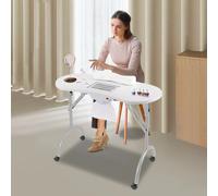 Tavolo manicure pieghevole Tavolo manicure con aspirazione 90 x 40 x 72,5 cm con cassetto Tavolo portatile per unghie Cura delle unghie