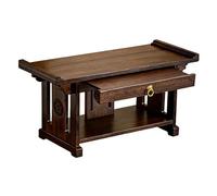 Tavolo Meditazione 2 Piani in Bambù con Vassoio Estraibile, Altare e Tavolino per Soggiorno, Ufficio e Area Ricevimento, Complemento D'arredo per Relax e Concentrazione(23.6x9.8x11in/60x25x28cm)