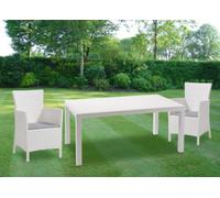 TAVOLO MELODY 160 KETER IN RESINA EFFETTO POLIRATTAN CM. 160X94X74H BIANCO