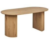 Tavolo minimalista con piano ovale e gambe scanalate 180 x 90 cm in legno chiaro